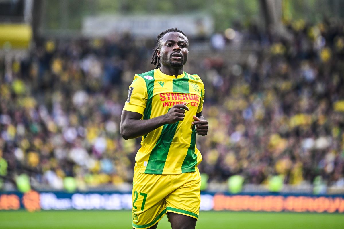 Moses Simon lors du match entre Nantes et Nice au Stade de la Beaujoire le 20/10/2024